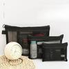 3Pcs Mesh Clear Cosmetic Bags 3 Sizes Portable Black Makeup Bag Portable Travel Toiletry Organizer Bag Lipstick Storage Pouch