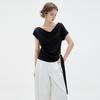 ELLE Slim Fit Drape Neck Short Sleeve T-Shirt