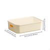 Rectangular Storage Box Desktop Organizer with Lid, MultiFunctional Bin 1pc 24.3x17.2x10.3cm Cream