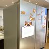 Fridge Magnetic Message Board with 8 Marker Pens Cartoon Dog Dry-Erase Note Board Refrigerator Magnet Whiteboard Decoration