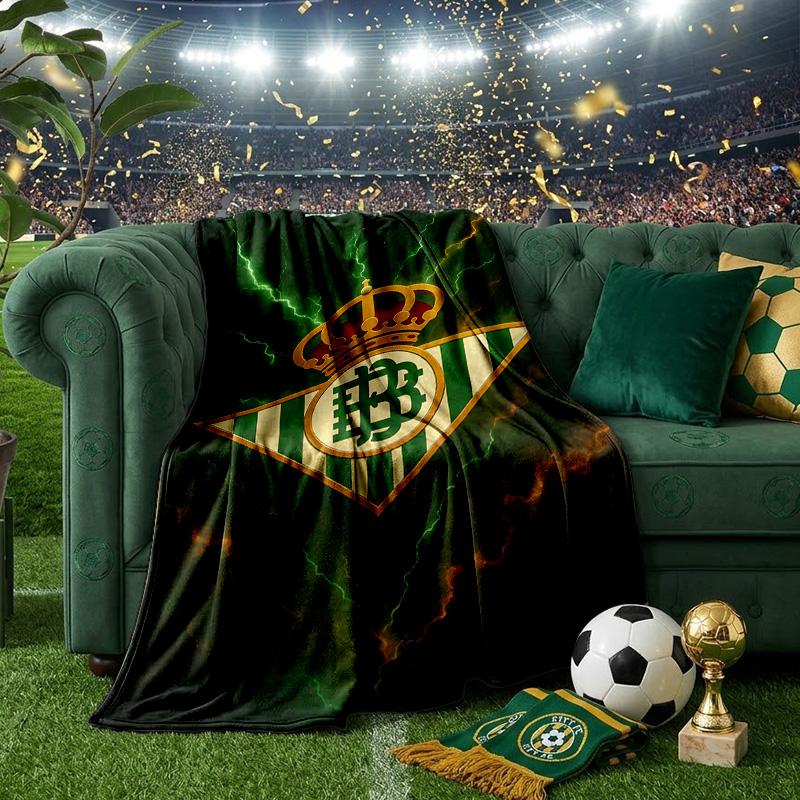 Football Betis Crest Lightning Blanket Lightweight Ideal Bedding Blanket Perfect for Travel, Living Rooms, Offices, Sofas, Fan Christmas Gift
