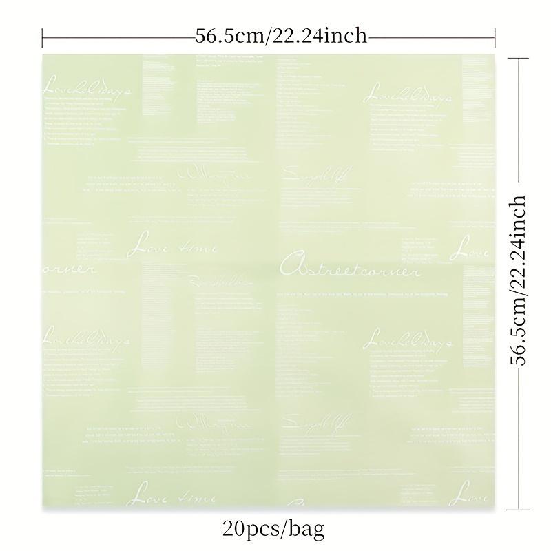 20pcs/Pack Letter Print Double-sided Flower Wrapping Paper Flower Bouquet DIY Packaging Material Flower Bouquet