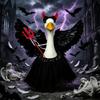Yousheng 1 Set Angel Goose Outfit, Porch Goose Angel Devil Costume, Feather Wings Skirt Headband Wand Set, Fits Porch Goose Statue for Home Yard Lawn