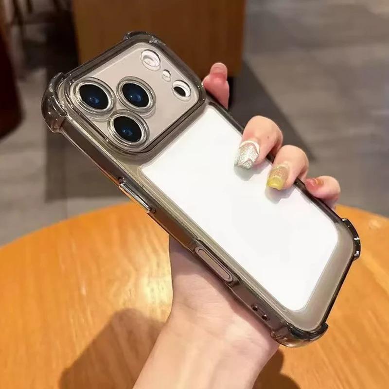 Luxury Shockproof Clear Phone Case For iPhone 17 15 14 16 13 Pro Max 17Pro Cases Transparent Bumper Cover For iPhone17 Pro Max