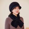 New Rabbit Fur Hat for Women Fashionable and Versatile Woolen Hat Cold Proof Plus Velvet Thickened Warm and Ear Protecting Knitted Hat