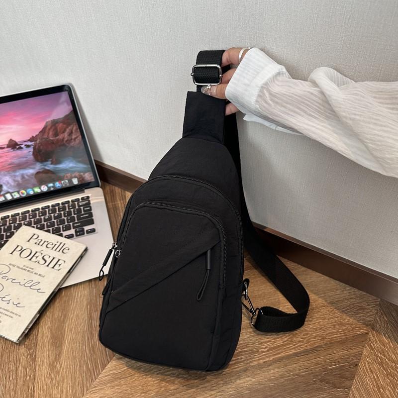 2025 new multi-functional trend women's breast bag fashion casual nylon cloth shoulder small backpack chest small satchel