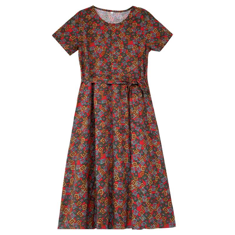 Women's Elegant Dresses Summer Vintage Clothes Casual Short Sleeve Summer Long Dresses