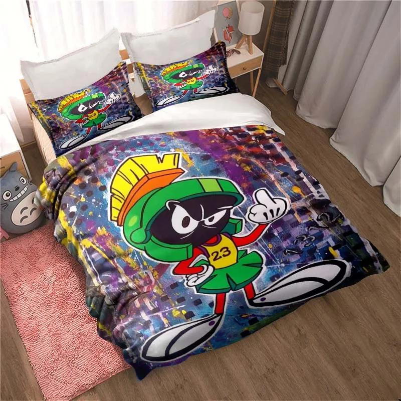 3D Print Game Marvin The Martian Cartoon Bedding Collection Double Twin King Duvet Cover Comforter Pillowcase Boys Girls Adults Bedroom