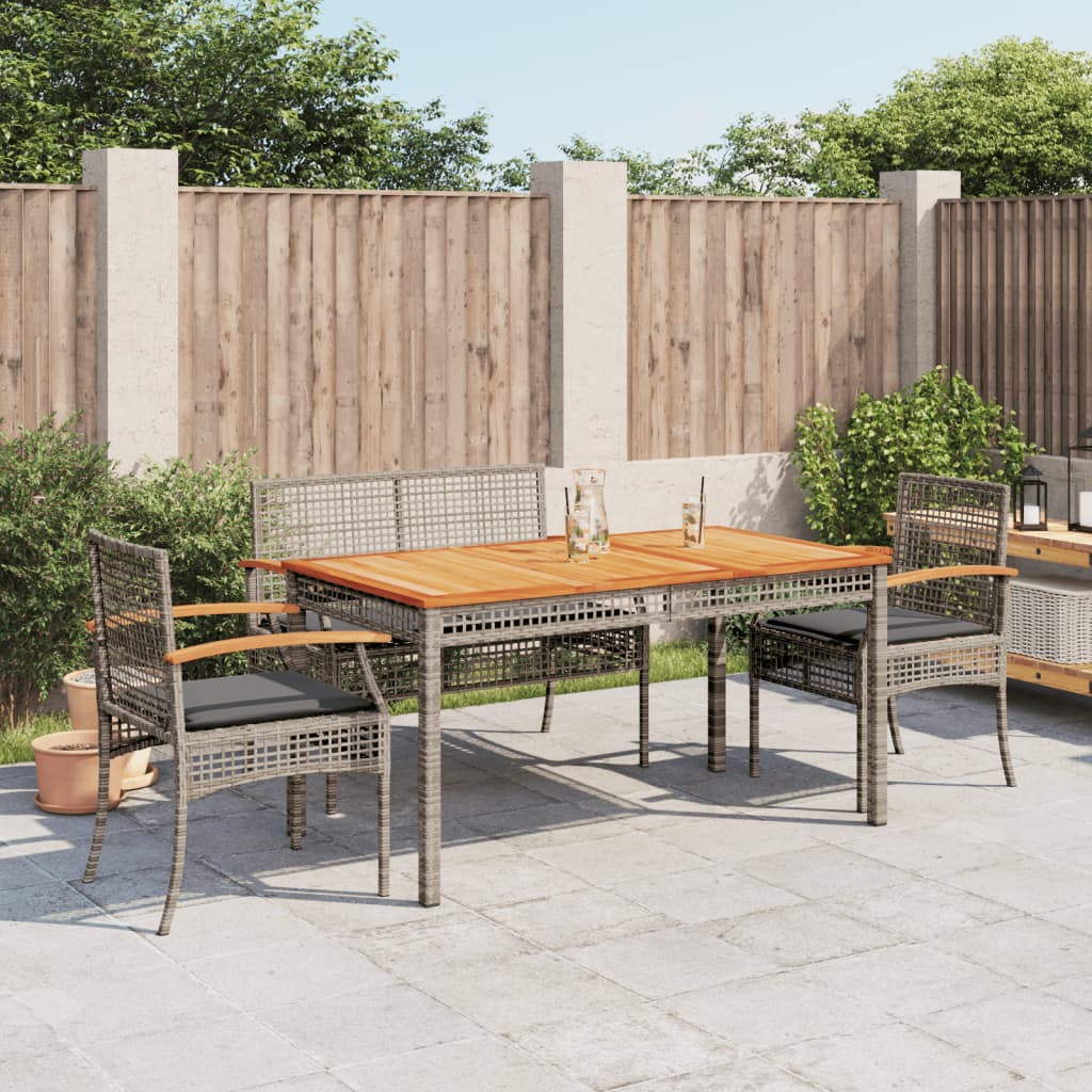 Vidaxl 4-Cz. Garden Furniture Set, Cushions, Grey PE Rattan