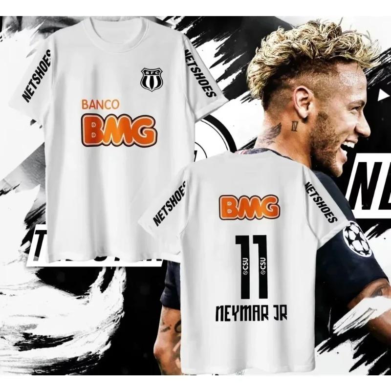 Classic Retro Santos Football Jersey 11 Santossi Neymar Men's Outdoor Sports Plus Size 3D Printed Plus Size Quick Drying T-shirt