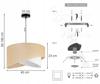 Hanging Lamp, Ceiling Chandelier, White Jute Lampshade