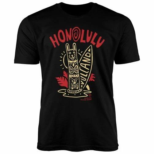 Mens T-Shirt Honolulu Tiki Totem Mask Surfboard Surfing Fashion Street Style XL