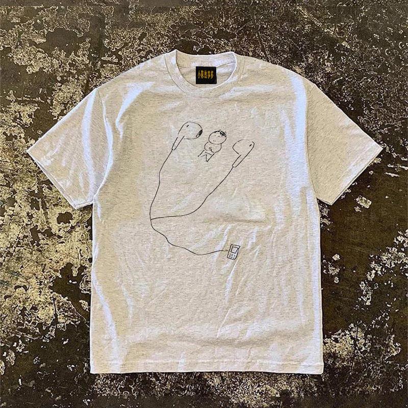 Loose Fit Cotton Tshirt Short Sleeve Retro Style Unisex Summer Fashion Small Chen Story 3a260g Double Weave Pure Cotton