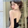 Spice Girl Design Sense Contrasting Color Pure Cotton Suspender Integrated Chest Pad Inner Cover Back Hollow Beautiful Back White Tide