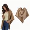 Big shawl triangle scarf women's autumn and winter warm versatile wear knitted cape retro autumn and winter wool cape scarf