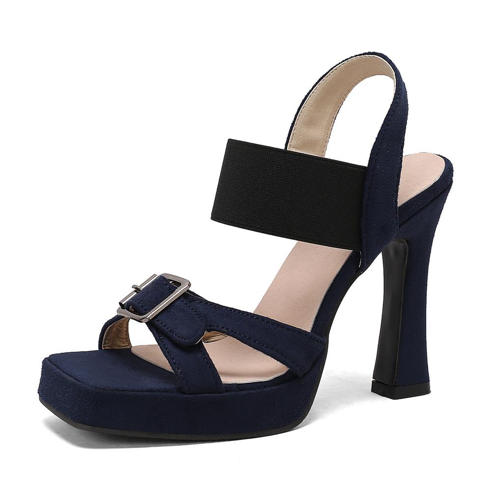 Fashion 2025 Summer New Platform Sandals Women Shoes Thick Heels Sandals High Heels Suede Fashion Ladies Sandalias De Mujer Size 32-46