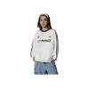 LiNing Comfortable Simple Versatile Round Neck Fleece Loose Casual Warm Sweatshirt Unisex Sweatshirt Off-White AWDVC87-1