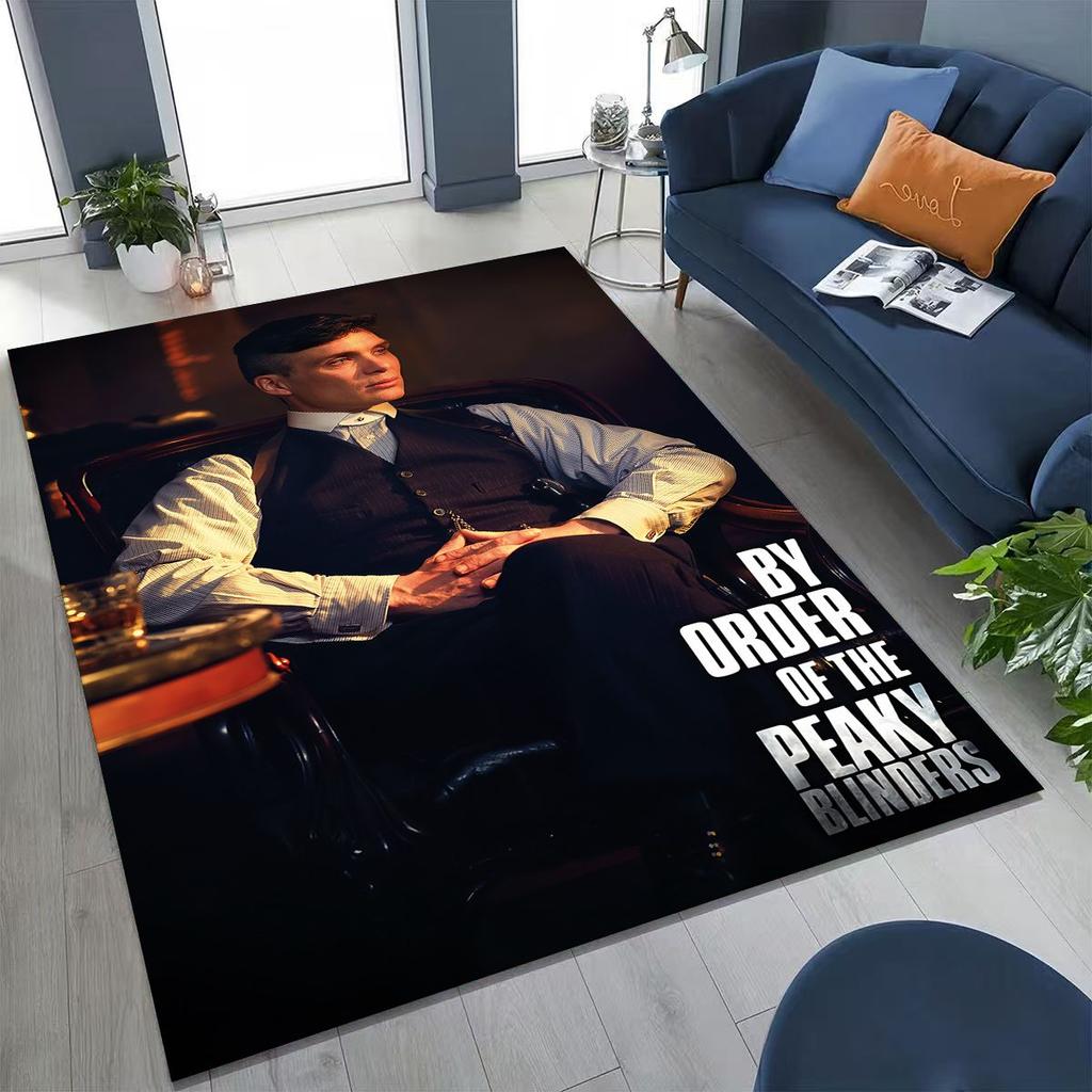 3D Tommy Shelby P-Peaky B-Blinders Kunst Teppich für Schlafzimmer Wohnzimmer Sofa Zuhause Fußmatte Dekor, Große Kinder Rutschfeste Bodenmatte
