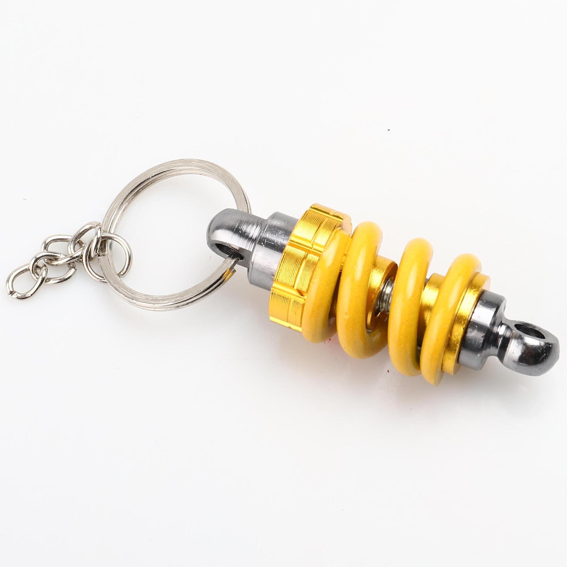 Racing Car Keychain with Shock Absorber Spring Damper жёлтый