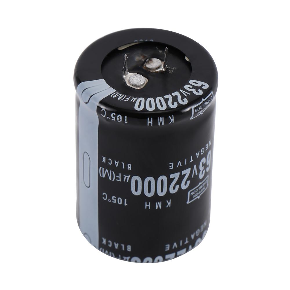 Black Electronic Components Electrolytic Capacitor Inline Capacitor 63V 22000UF Amplifier Sound