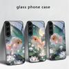 Милый золотой рыбка вуалехвост Для Samsung Galaxy S20 S21 S22 S23 Plus S24 FE S25 Ultra S26 Edge S25+ S20+ S22+ Черный стеклянный чехол для телефона