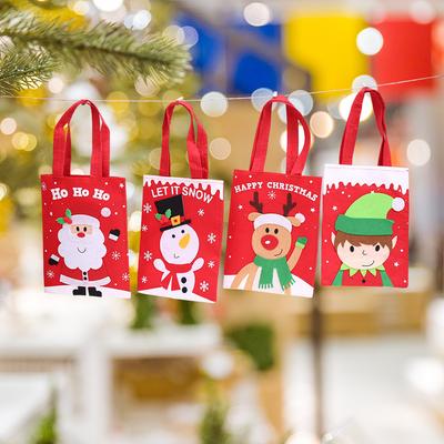 Christmas Decorations Cartoon Sticker Tote Bag Children'S Gift Candy Bag Gift Bag