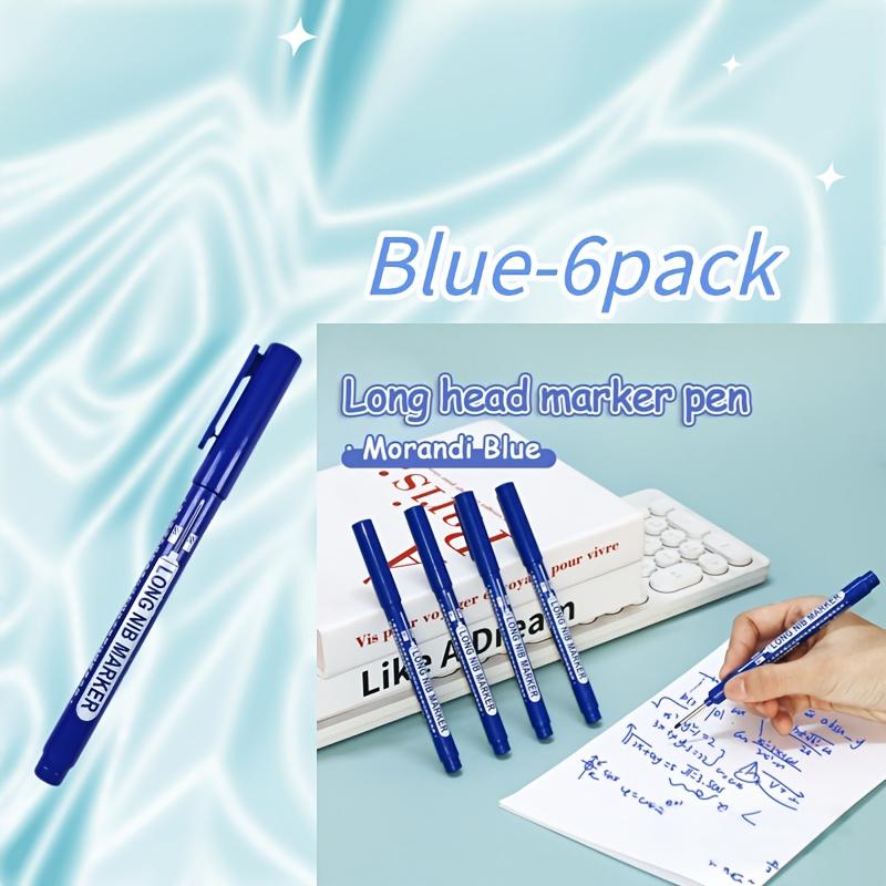 6pcs Long Tip (20mm) Quick-Dry Oil-Based Marker Pens - High Quality, Non-Toxic, Smudge-Proof Art & Drafting Markers Students
