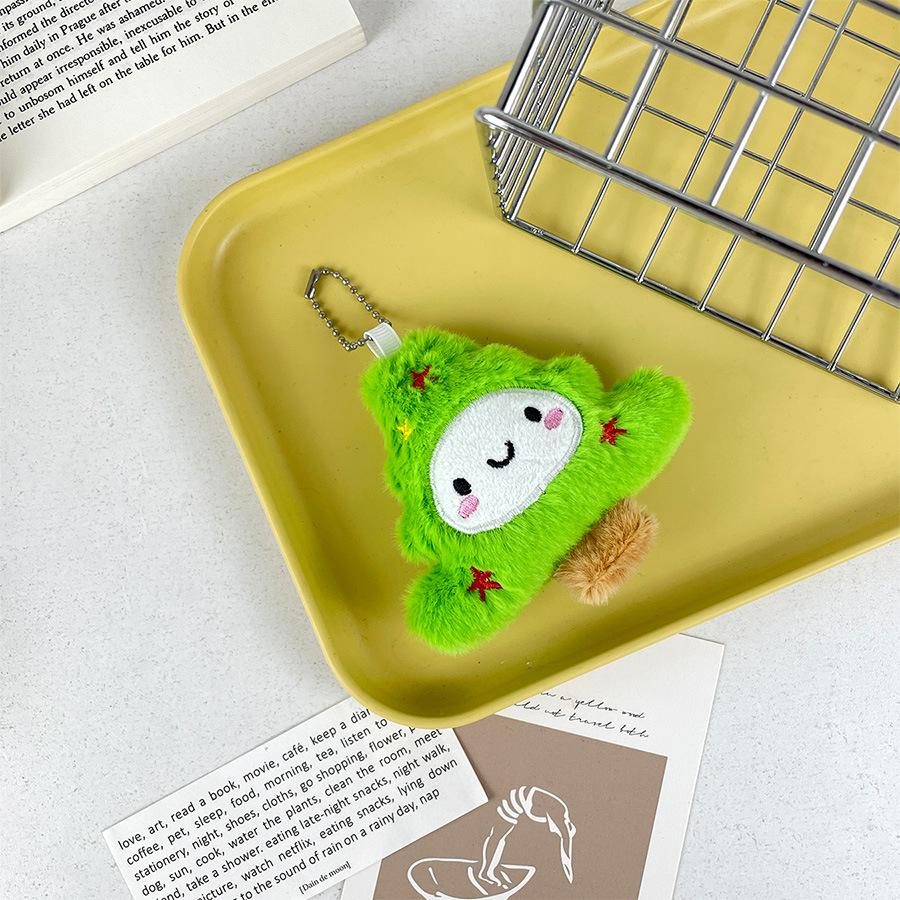 Cartoon Inspired Unique Christmas Tree Plush Keyring Delightful Seasonal Decoration For All Ages