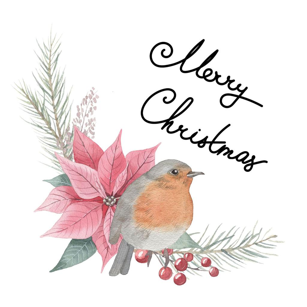 Simple Watercolor Christmas Pillow Cover Linen Printed Holiday Pillow Cartoon Pillow Cover