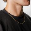 EManco Classic Waterproof Link Chain Stainless Steel 18K Gold Plated Square Link Necklace for Men's Daily Use Party Anniversary
