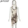 BITCED Summer Women's Street Style Sleeveless Hooded High-Waisted Dress