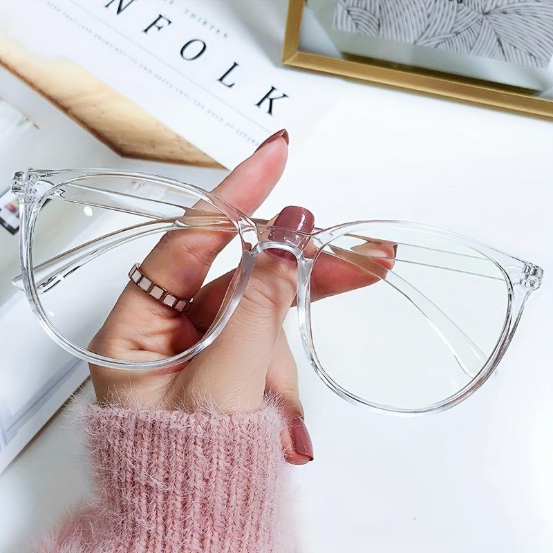 1pc/2pcs Classic Full Frame Glasses Oval Design Transparent Lenses Lightweight and Fashionable Accessory