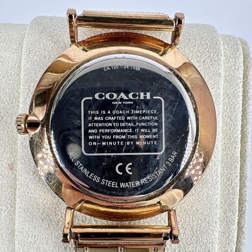 Used [New battery replacement/working item] COACH Women's Watch Rose Gold Perry Mesh Belt QZ Quartz
