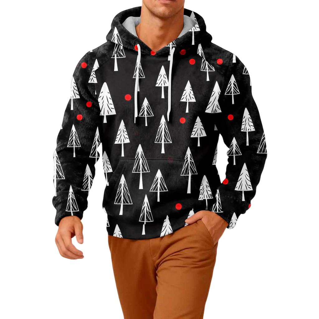 Herr Långärmad Ledig Flanell Huvtröja