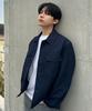 Mindbridge [Couture] Navy Two-Tone Seersker Oversized Trucker Jacket