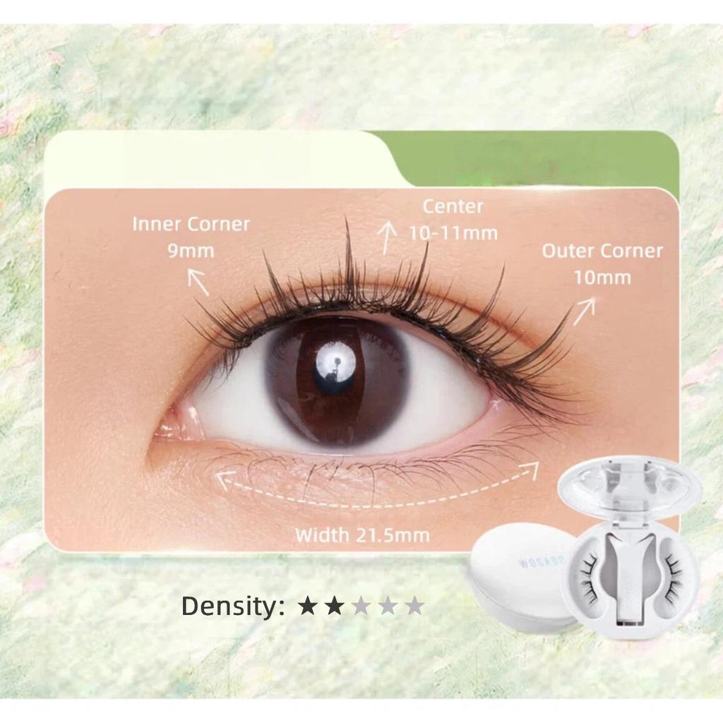 WOSADO Magnetic Eyelashes, No Glue Required, Fairy Natural Style, Black, 9-10~11-10mm Length, 21.5mm Width