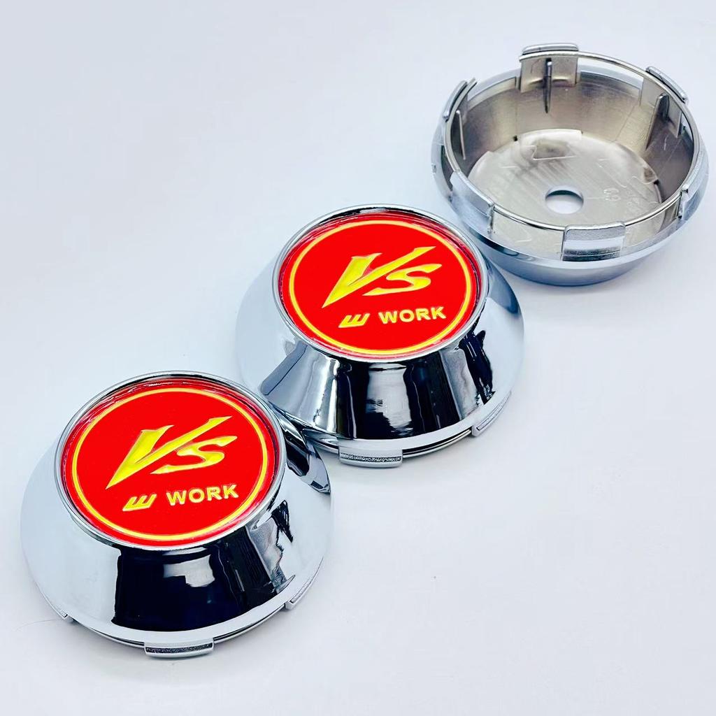 4pcs/lot 60mm 64mm 65mm 68mm 69mm Car emblem Wheel hub Center Cap For VS W work Badge covers sticker Decals Styling accessories