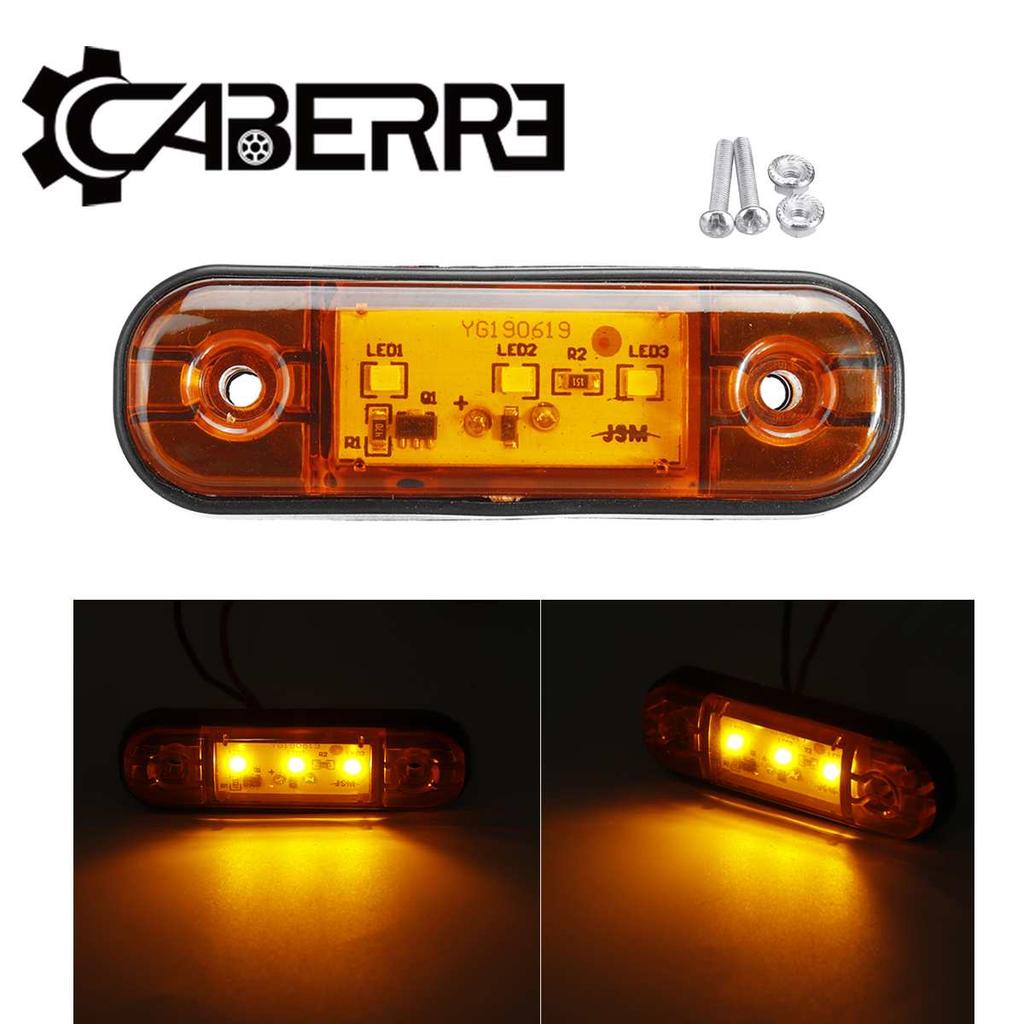 1/6pcs 12V 24V 3 LED Car External Side Marker Warning Light Oval Clearance Signal Brake Trailer Truck Lamp Truck Lorry Bus