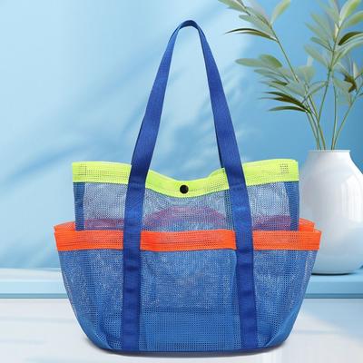 Breathable Mesh Beach Storage Bag Large Capacity Foldable Sand Toys Collector Portable Quick Dry Mesh Toiletry Bag Travel