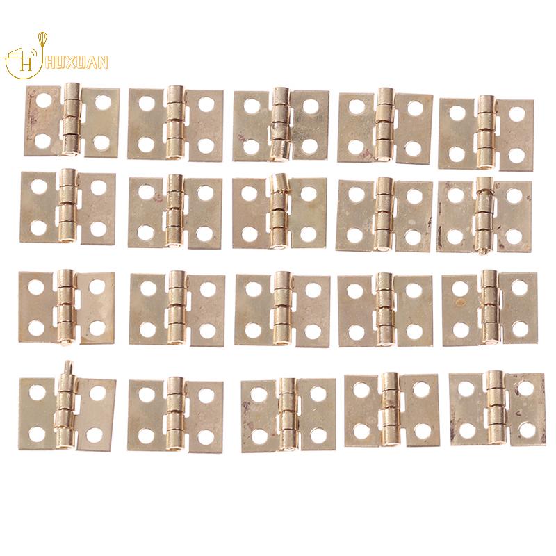 20 Stück Schranktürscharniere Messingbeschichtet Mini Scharnier Klein Dekorativ Schmuck