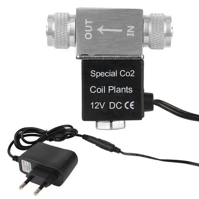 Aquarium Accessories EU Plug DC 12V CO2 System Regulator Electric Aquarium Solenoid Valve Double Head Magnetic Valve