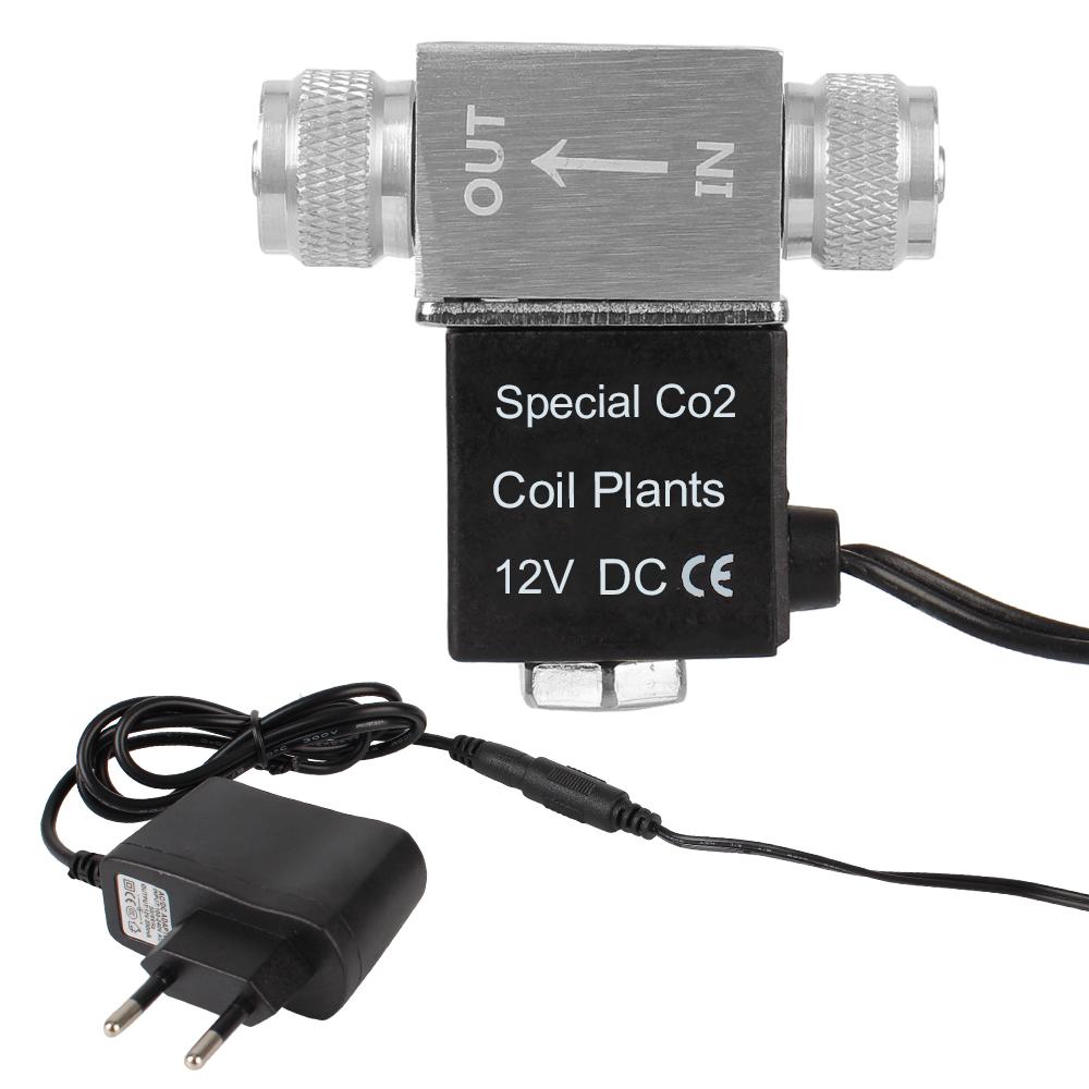 Aquariumzubehör EU-Stecker DC 12V CO2-Systemregler Elektrisches Aquarium Magnetventil Doppelkopf-Magnetventil