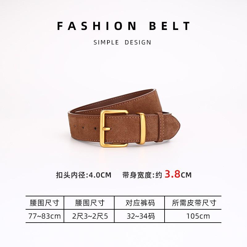 Womens Genuine Leather Thin Belt With Zinc Alloy Pin Buckle Minimalist Style Coats Dresses Casual Office Wear