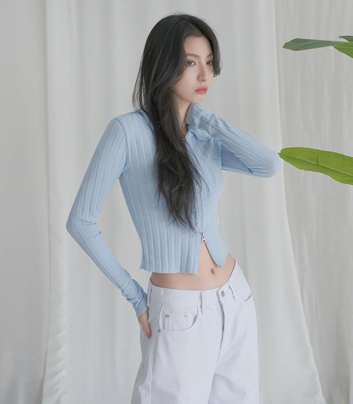Urban Dress Vivid Collar Twoway Knit Zip-Up - 6Col