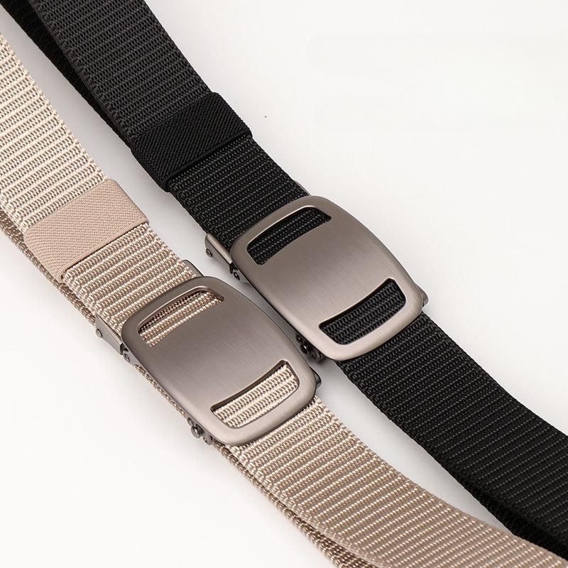 Nylon Belt for Men Women Work Belt Portable Wear Resistant, Webbing Belt Automatic Belt Buckle for Camping, Climbing Backpacking