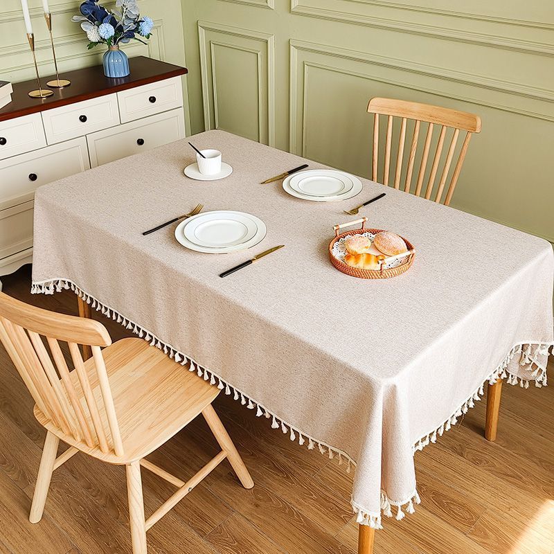 Cotton And Linen Tablecloth Waterproof And Anti-Fouling Atmosphere Coffee Table Rectangular Light Luxury High-End Oil-Proof Tablecloth Table Cloth