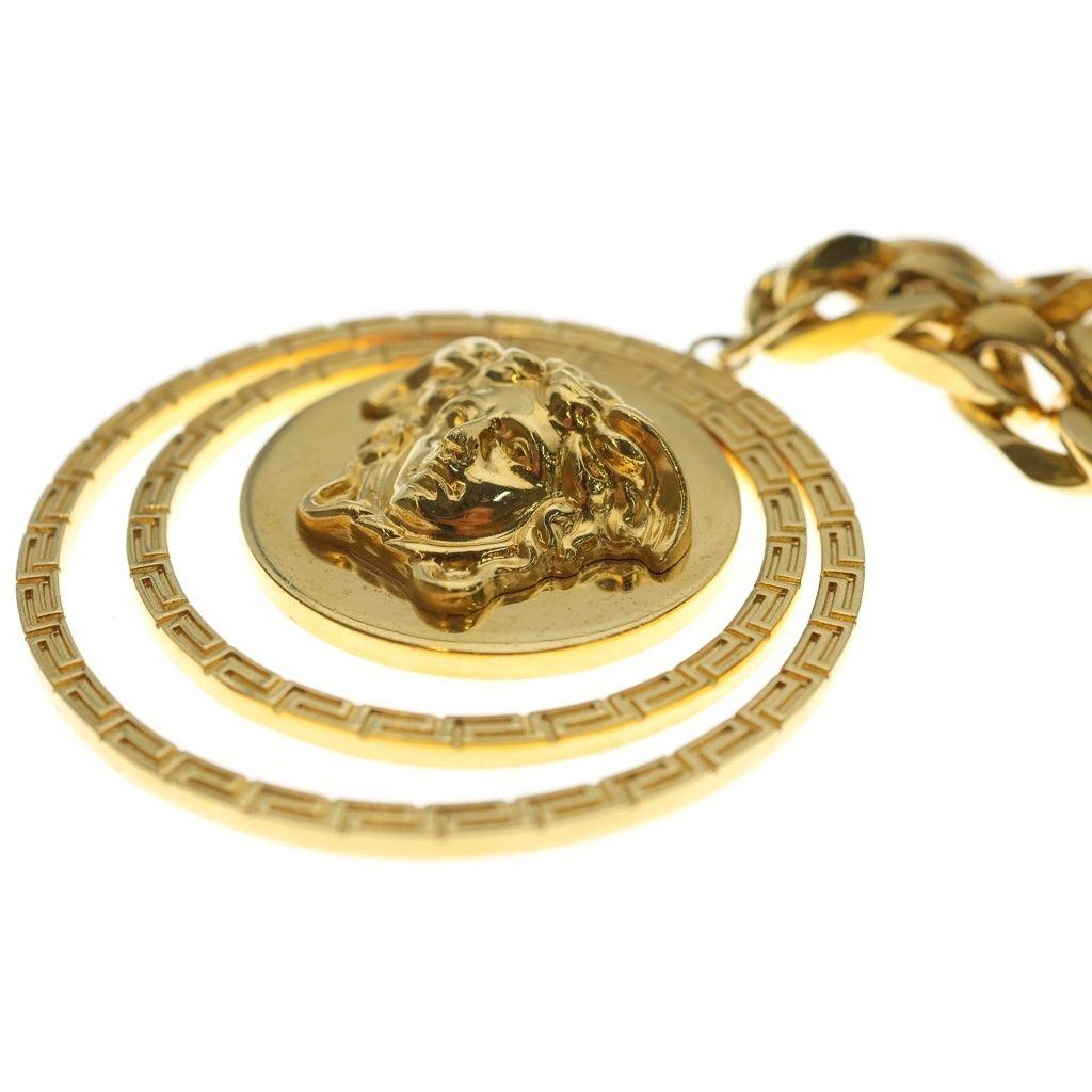 Used VERSACE Medusa GP Chain Long Necklace Gold