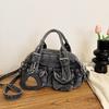 Retro Old Denim Bag Women's New Trend Versatile Portable Bowling Bag Casual Shoulder Messenger Bag Women