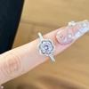 Exquisite Luxury Purple Crystal Rings for Women Creative Inlaid Zircons High Quality Fashion Hollow Out Ring Zircon