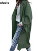 New Autumn/Winter Women's Casual Long Length Solid Color Warm Wool Coat